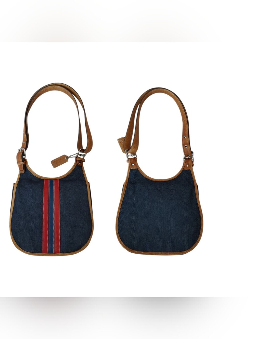 Coach Signature Denim Leather Crossbody Bag - Picture 16 of 16